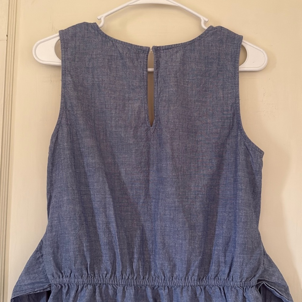 100% Cotton LOFT Denim Blue Romper Shorts - Picture 8 of 12